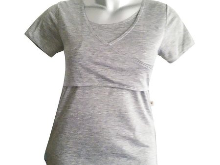 camiseta cuello en v cruzada marfil xl Online now