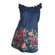 top con cuello encauchado   azul flores 14 For Cheap