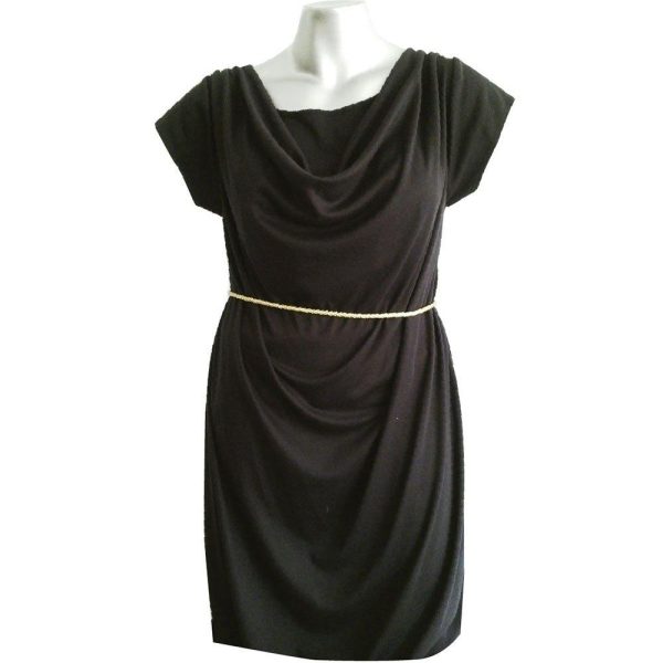 vestido basico con apertura gris xs Online Hot Sale